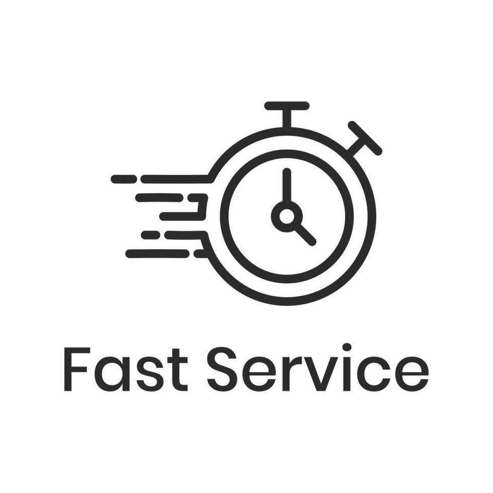fast clock icon fast service icon quick and speedy face clock fast delivery sign with timer time management system timely service deadline concept business idea elements vector